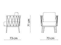 Arredo giardino Poltrona bassa daisy grigio antico - cuscini grigio spalmato Vermobil a prezzo scontato