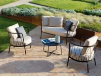 Arredo giardino Poltrona bassa daisy grigio antico - cuscini grigio spalmato Vermobil a prezzo scontato