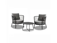 Set 2 poltrone daisy grigio antico con tavolino Vermobil: arredo giardino a prezzo scontato