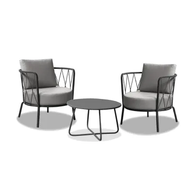 Set 2 poltrone daisy grigio antico con tavolino Vermobil: arredo giardino a prezzo scontato