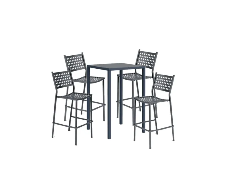 Arredo giardino Vermobil Tavolo alto quatris 70 x 70 grigio antico con 4 sagelli alti alice con un ribasso esclusivo