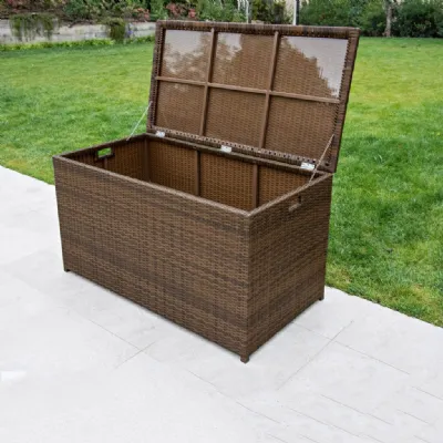 Arredo Giardino Baule da esterno trecciata a mano la fibra polyrattan marca viro di altissima qualit  Md work OFFERTA OUTLET