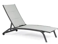 Arredo Giardino Bizzotto Lettino impilabile con ruote cleopas antracite A PREZZI OUTLET