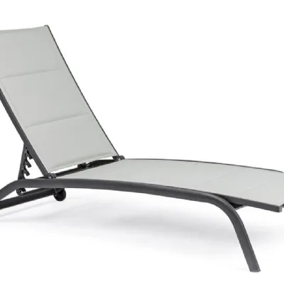 Arredo Giardino Bizzotto Lettino impilabile con ruote cleopas antracite A PREZZI OUTLET