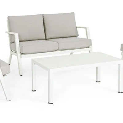 Arredo giardino Salotto harley 4 posti bianco Bizzotto OFFERTA OUTLET - 25%