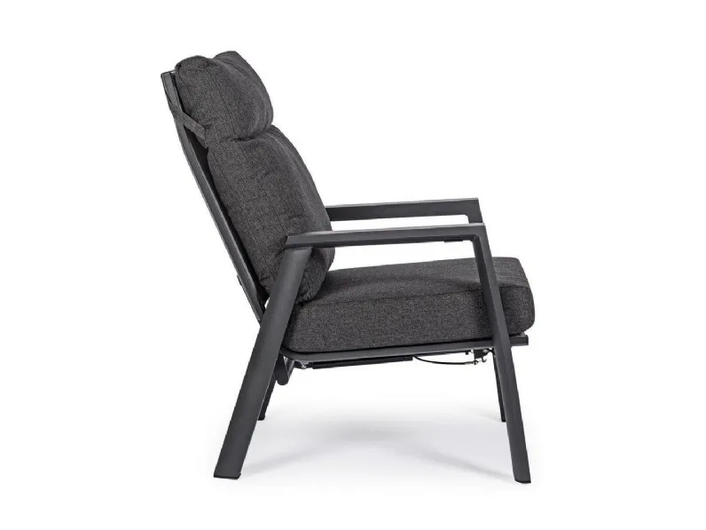 Arredo Giardino Bizzotto Set 2 poltrone kledi antracite con tavolino  a prezzo scontato