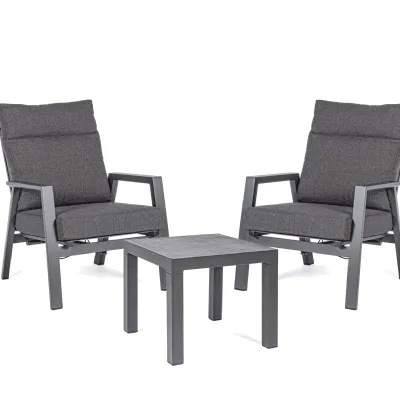 Mobile giardino Set 2 poltrone kledi antracite con tavolino  di Bizzotto a prezzi convenienti