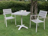 Cervia 70x70 con 2 poltrone colore tortora Cosma outdoor living: tavolo da giardino a prezzi outlet