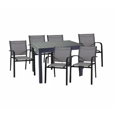 Tavolo cleveland allungabile antracite cm125/250x75h75 con 6 poltroncine sullivan - vacchetti Arredo Giardino Collezione esclusiva IN OFFERTA