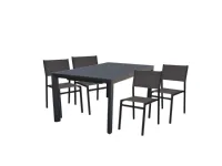 Arredo giardino Tavolo houston allungabile 135/180 con 4 sedie avana antracite cosma Cosma outdoor living a prezzo scontato