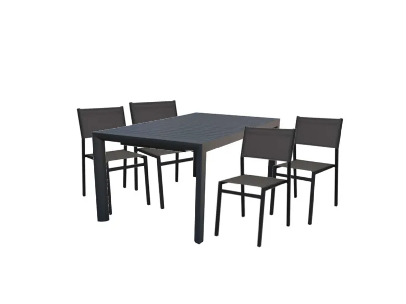 Arredo giardino Tavolo houston allungabile 135/180 con 4 sedie avana antracite cosma Cosma outdoor living a prezzo scontato