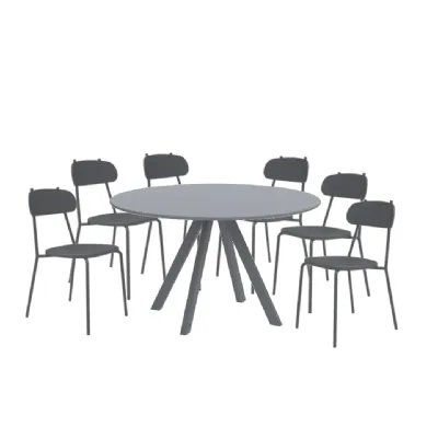 Arredo Giardino Vermobil Daisy 130 grigio e 6 sedie fox vermobil A PREZZI OUTLET