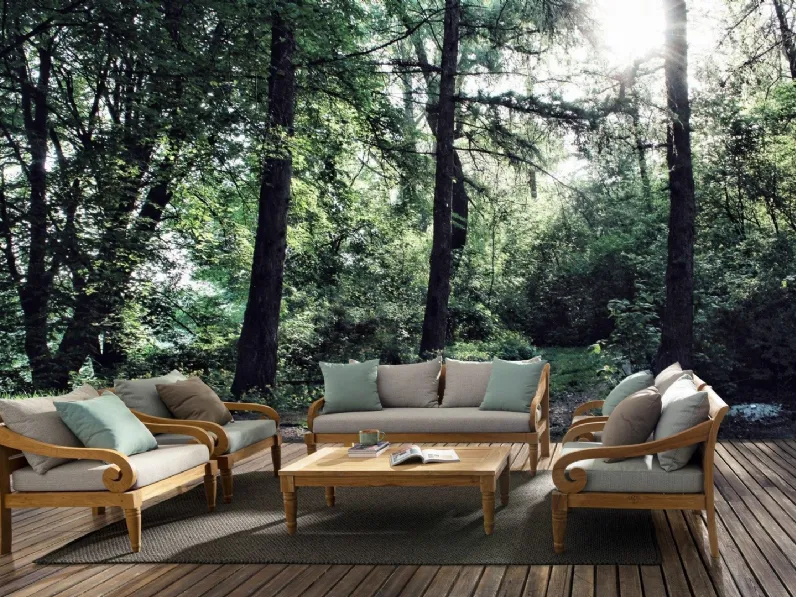 Divano 2-3p karuba teak  Outlet etnico: Arredo Giardino con forte sconto