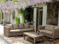 Outlet etnico: Divano 3p Fortaleza in fibre naturali. Arredo Giardino in Offerta!
