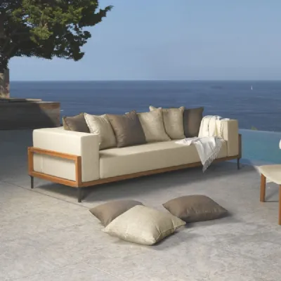 Divano per l'esterno Talenti Cleo teak sofa  cm 230  ecru'  a prezzi outlet 