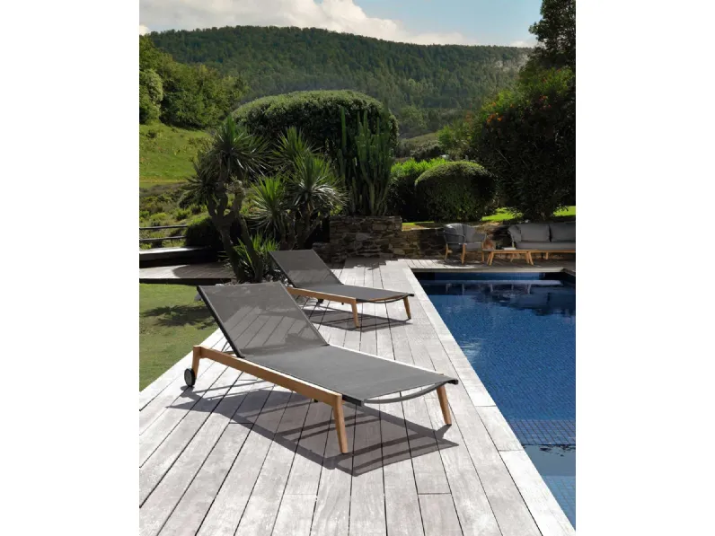 Divano da giardino Talenti outdoor Lettino moon teak talenti  con uno sconto esclusivo