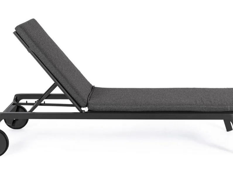 Lettino jalisco antracite con ruote - Bizzotto: arredo giardino in Offerta Outlet