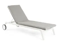 Bizzotto  lettino jalisco bianco con ruote: arredo giardino con forte sconto