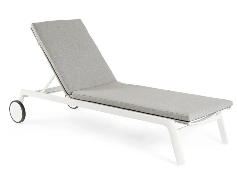 Bizzotto  lettino jalisco bianco con ruote: arredo giardino con forte sconto