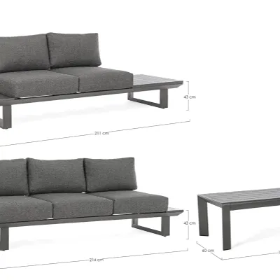 Arredo giardino Salotto angolare konnor antracite Bizzotto a prezzo ribassato