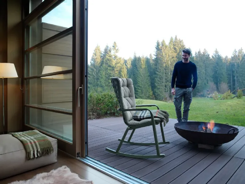 Arredo giardino Dondolo folio rocking verde e cuscino Nardi OFFERTA OUTLET - 20%