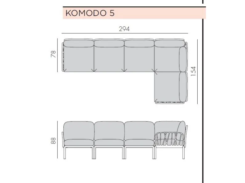 Nardi outdoor Komodo 5: divano da giardino con forte sconto