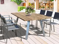 Outlet etnico Tavolo nevis teak riciclato: Arredo Giardino con forte sconto