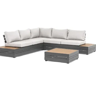 Arredo giardino Outlet etnico Set salotto angolare osten bianco con uno sconto esclusivo