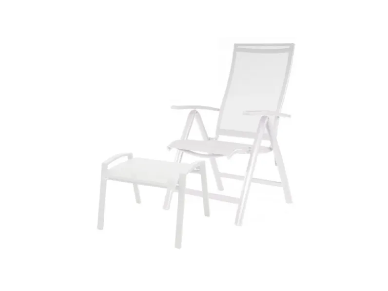 Arredo Giardino Proloisirs Poltrona multiposizione elegance antracite con poggiapiedi bianca con uno sconto esclusivo