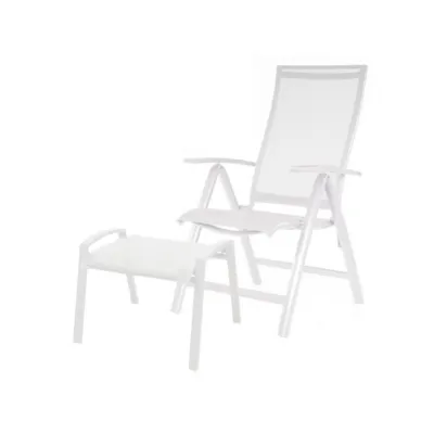 Arredo Giardino Proloisirs Poltrona multiposizione elegance antracite con poggiapiedi bianca con uno sconto esclusivo