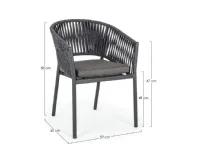 Bizzotto Poltroncina florencia in corda per esterno antracite - bizzotto: arredo giardino con forte sconto