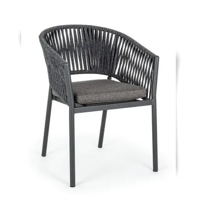 Bizzotto Poltroncina florencia in corda per esterno antracite - bizzotto: arredo giardino con forte sconto