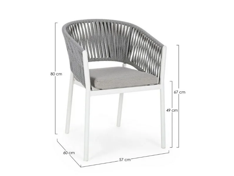 Arredo giardino Poltroncina florencia in corda per esterno bianco -Bizzotto a prezzo scontato