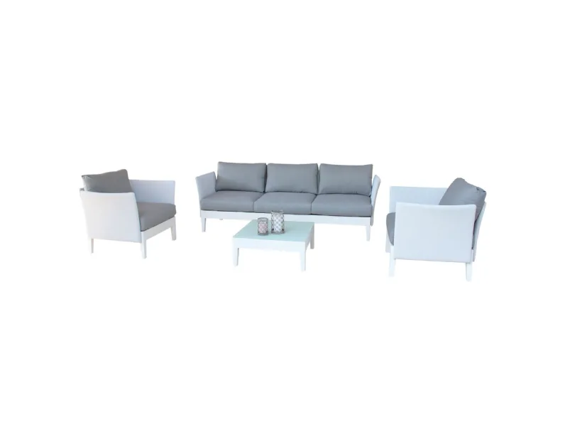 Arredo Giardino Cosma: Salotto minneapolis 3 posti bianco, ribasso ... - Salotto Minneapolis 3 Posti Bianco Cosma OutDoor Living ArreDo GiarDino A Prezzo Scontato N2 1141947