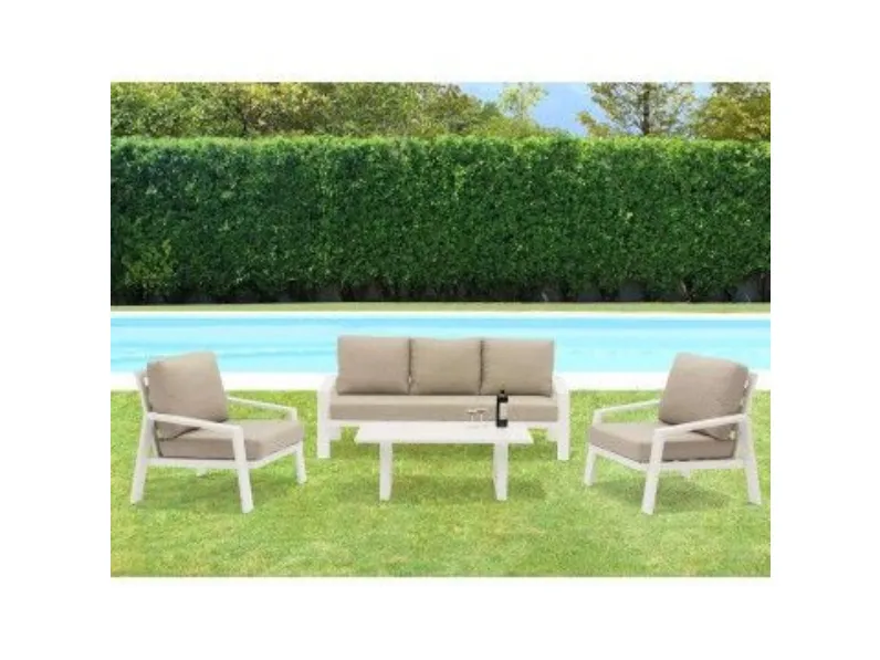 Offerta Outlet: Salotto Santa Cruz 3 posti bianco Cosma Outdoor Living!