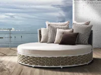 Sdraio rotonda intrecc. a mano: arredo giardino in offerta! Comfort e stile per il tuo spazio esterno.