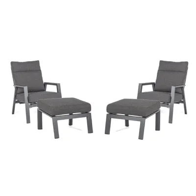 Nardi Set 2 poltrone kledi e pouf antracite: arredo giardino con forte sconto