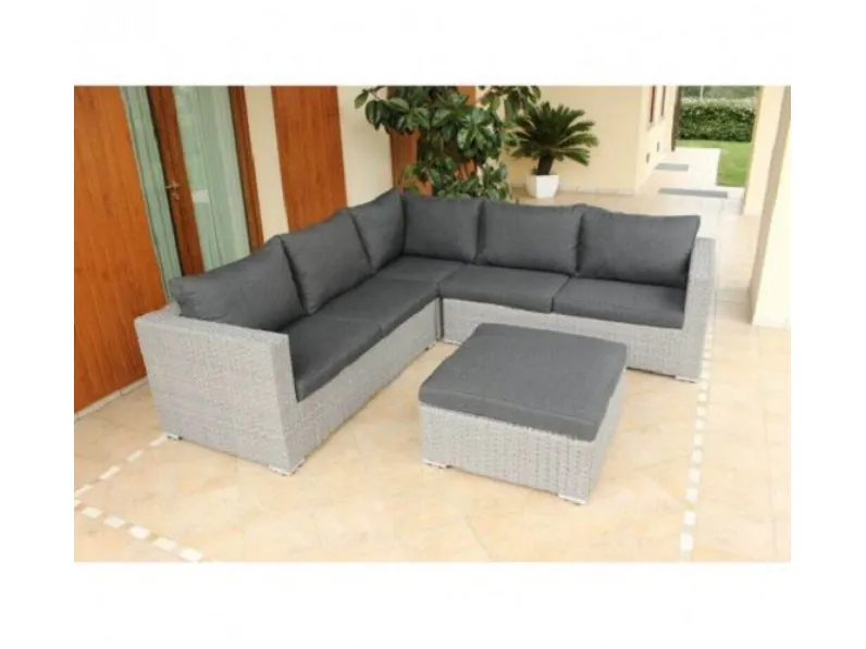 Set divano angolare in alluminio grigio Outlet etnico: Arredo Giardino a prezzi convenienti
