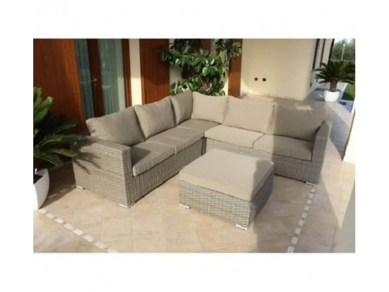 Set divano angolare in alluminio grigio Outlet etnico: Arredo Giardino a prezzi convenienti