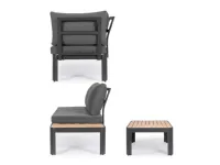 Arredo Giardino Bizzotto Set salotto angolare narelle  antracite A PREZZI OUTLET
