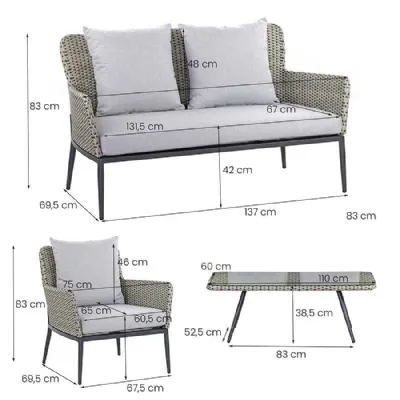 Set salotto rattan luxo in offerta. Arredo Giardino etnico Outlet.