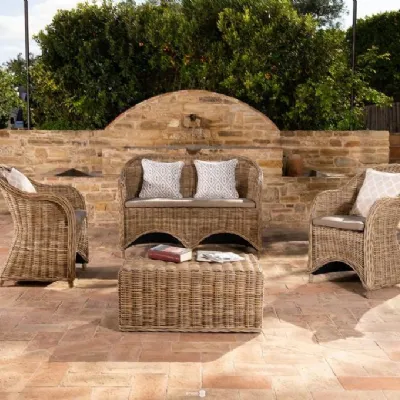 Set salotto portland rattan Outlet etnico a prezzo ribassato Arredo Giardino