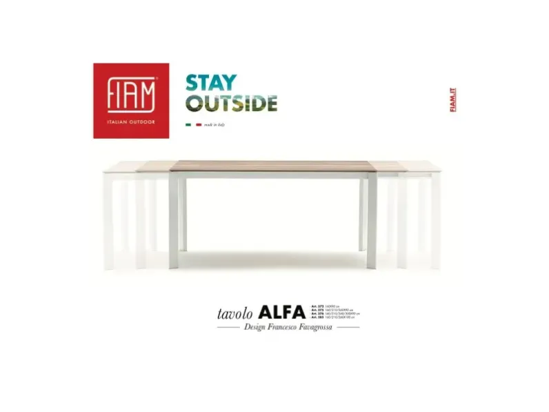 Arredo giardino Fiam Set tavolo alfa antracite con 6 poltroncine aria, tavolo allungabile 160/210/260 x 100 cm piano hpl effetto ardesia - fiam a prezzo ribassato