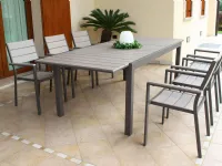 Set tavolo all. 180/240 + 6 sedie alluminio taupe Outlet etnico: Arredo Giardino in offerta