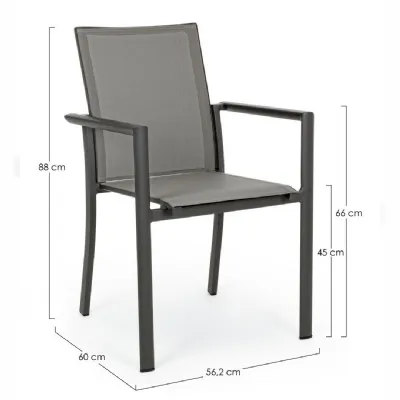 Set tavolo krion 205-265 allungabile con 6 poltroncine konnor antracite- bizzotto Bizzotto: arredo giardino in Offerta Outlet