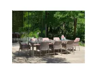 Set tavolo rio alu 210/ 280 + 8 sedie nat multicolore  Nardi outdoor: set a prezzo Outlet