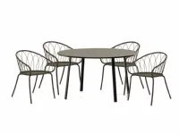 Arredo Giardino Set tavolo roma con 4 poltroncine flora colore bronzo Vermobil OFFERTA OUTLET