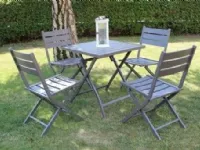 Tavolo alabama 70 x 70 con 2 sedie antracite Cosma outdoor living: Arredo Giardino in Offerta Outlet