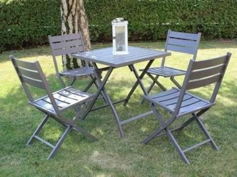 Tavolo alabama 70 x 70 con 2 sedie antracite Cosma outdoor living: Arredo Giardino in Offerta Outlet