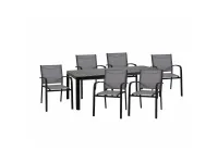 Tavolo cleveland antracite allungabile cm180/240x100h75 con 6 poltroncine sullivan - vacchetti Collezione esclusiva: Arredo Giardino a prezzi convenienti